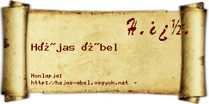 Héjas Ábel névjegykártya